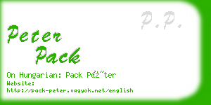 peter pack business card